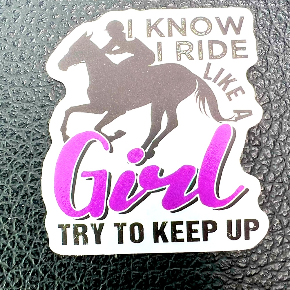 I Know I Ride Like A Girl Equestrian Horse Girl Brace English Rider Sticker